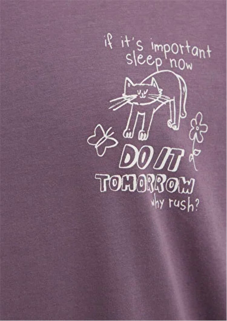 Mavi Y26 M1613875-70648 Flınt Kadın Regular Kedi Baskılı T-shirt