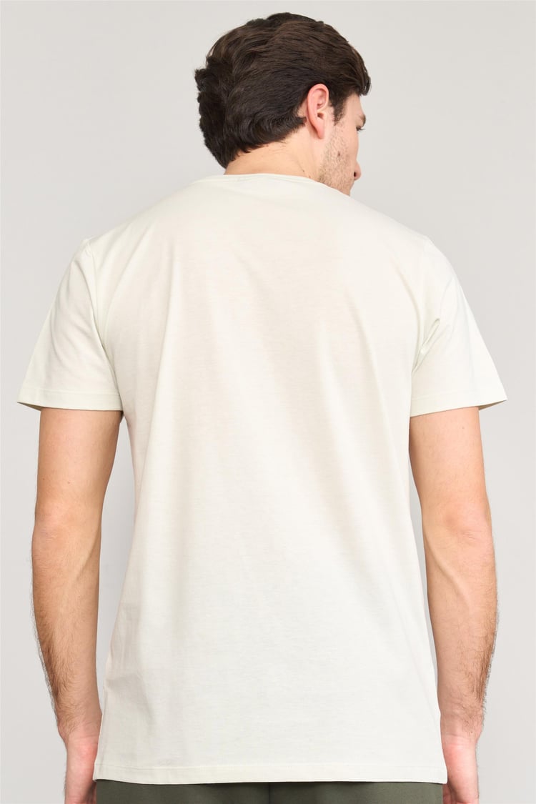 Mentality 4033 Erkek Bisiklet Yaka Baskılı Regular T-shirt Fil Dişi