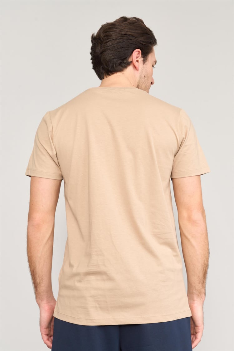Mentality 4035 Erkek Bisiklet Yaka Baskılı Regular T-shirt Taş