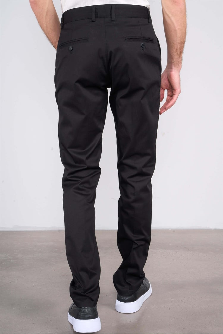 Mentality 6272 Erkek Gabardin Yan Cep Pantolon Siyah