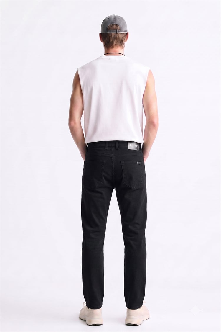 Mentality 6577 Erkek Baggy Relax Kot Pantolon Siyah