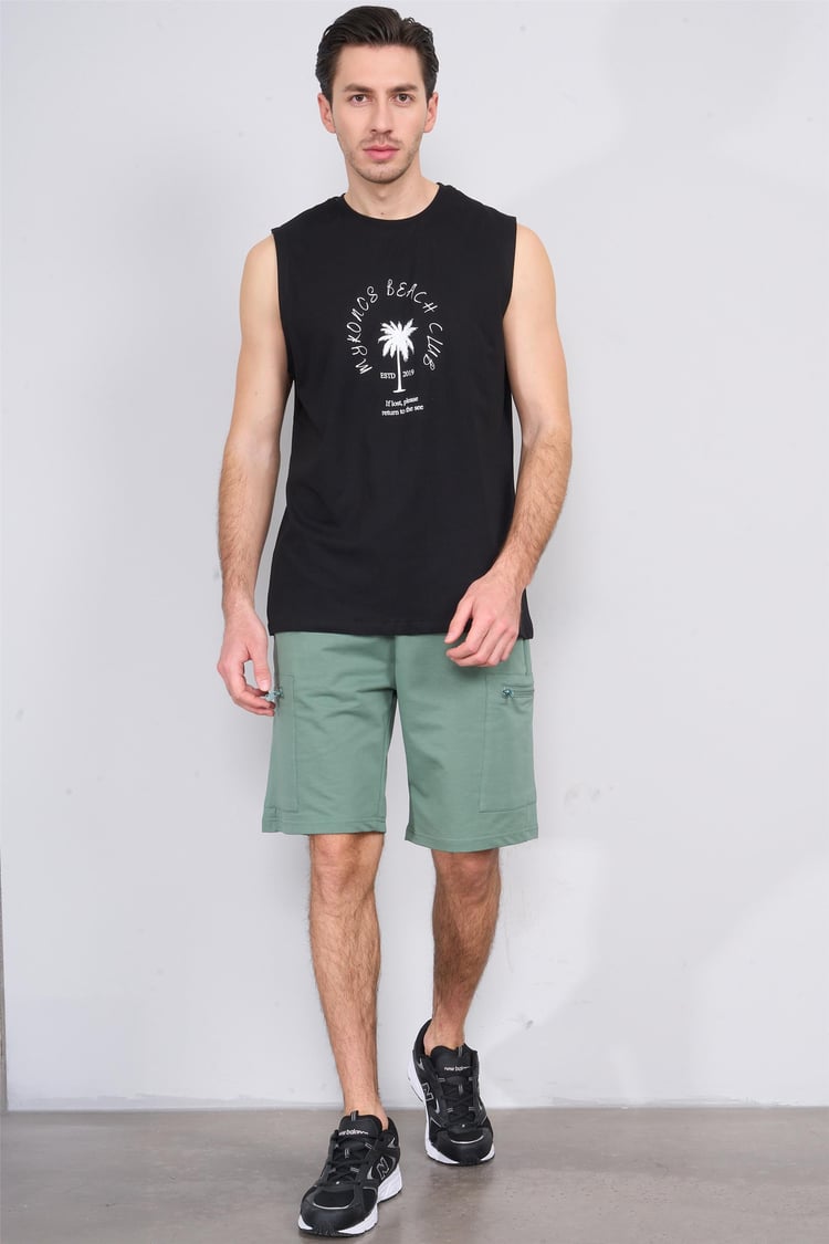 Mentality 775 Erkek 2 İplik Bermuda Şort Haki
