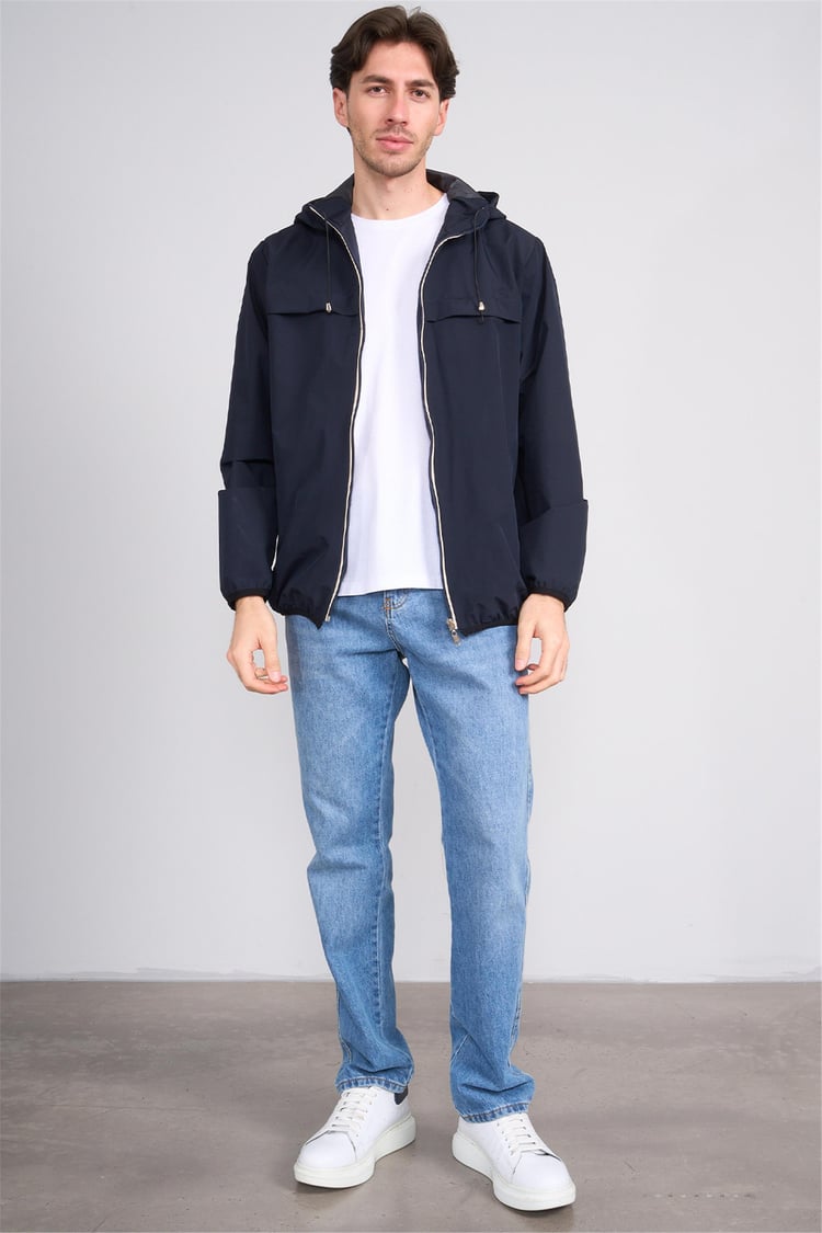 Mentality 7775 Erkek Kapüşonlu Vural Yağmurluk Lacivert