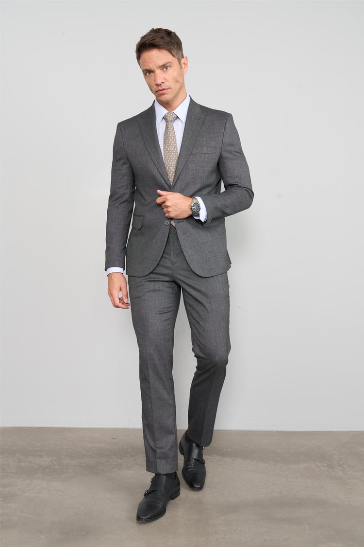 Mentality 9094 Erkek Yünter 6 Drop Slimfit Takım Elbise Antrasit