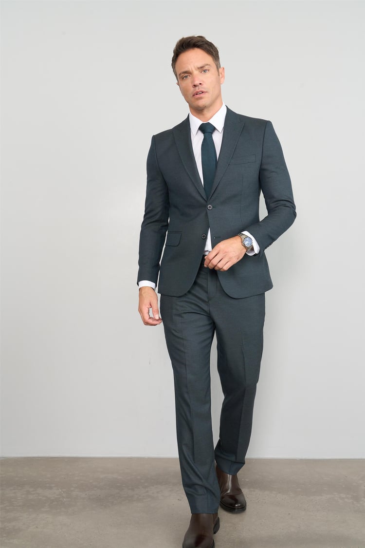 Mentality 9094 Erkek Yünter 6 Drop Slimfit Takım Elbise Zümrüt