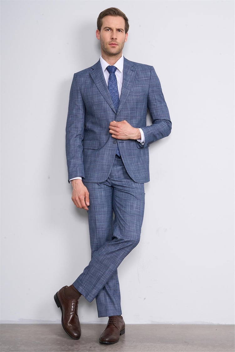 Mentality 9120 Erkek Mono Yaka Slim Fit Takım Elbise Lacivert