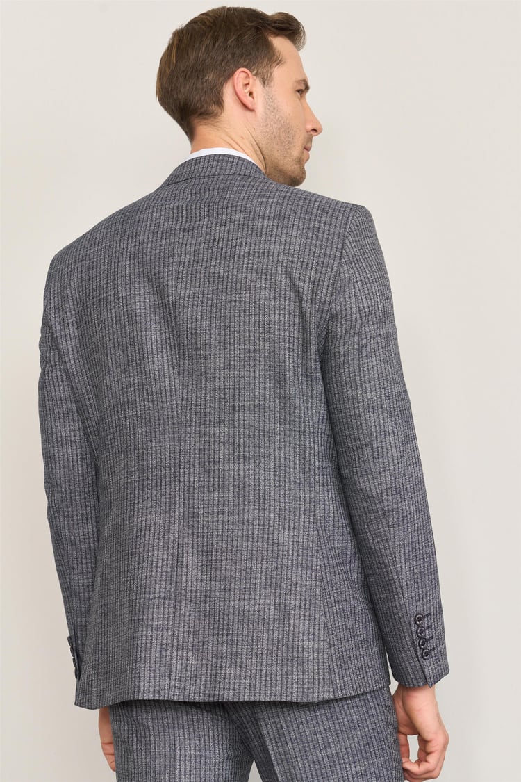 Mentality 9121 Erkek Mono Yaka Slim Fit Takım Elbise Lacivert