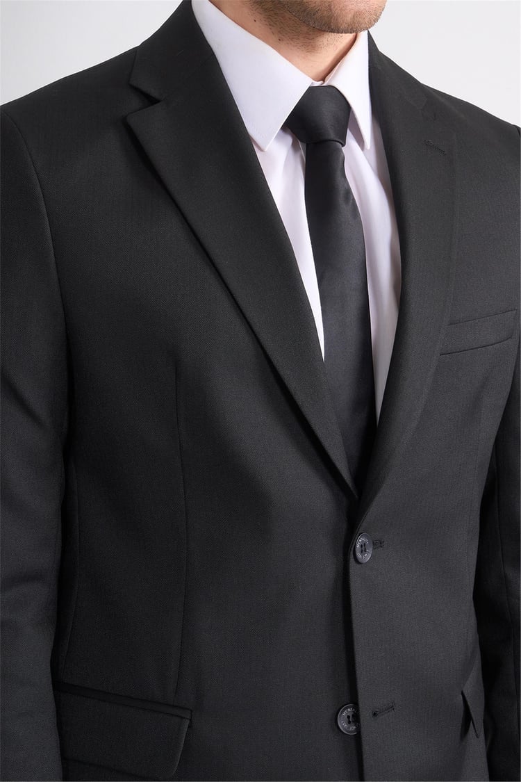 Mentality 9188 Erkek Mono Yaka Slim Fit Takım Elbise Siyah