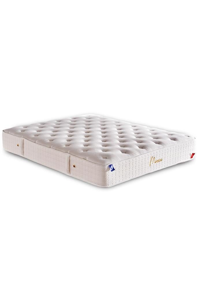 Monaco Lüks Yatak 150x200 cm Çift Kişilik Paket Yaylı Pamuklu Örme Kumaşlı Kral Dairesi Yatağı