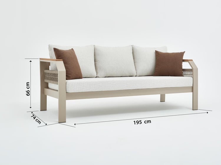 Morento Bahçe Oturma Grubu 3+1+1+Yüksek Sehpa - Kum Rengi