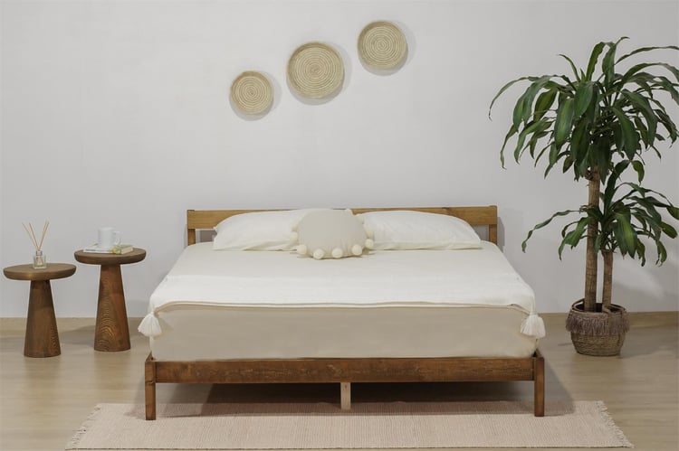 Msm Eko Doğal Ahşap Karyola Natural Ceviz 120X200 Cm