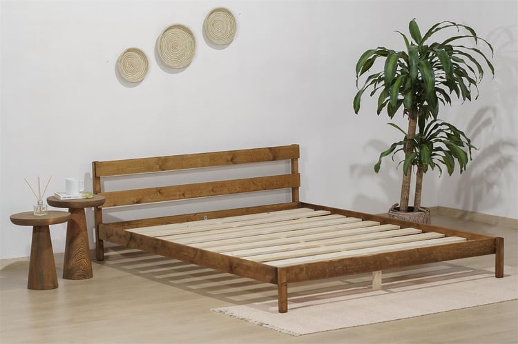 Msm Eko Doğal Ahşap Karyola Natural Ceviz 120X200 Cm