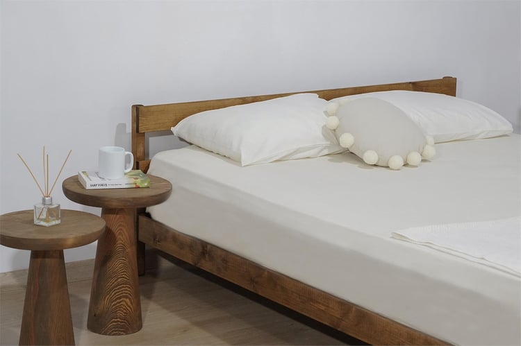 Msm Eko Doğal Ahşap Karyola Natural Ceviz 120X200 Cm