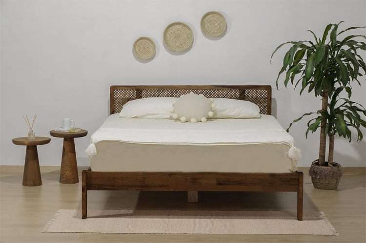 Msm İzabelya Doğal Ahşap Karyola Natural Ceviz 90X190 Cm