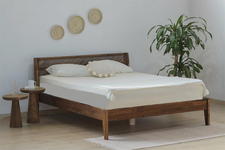 Msm Tokyo Doğal Ahşap Karyola Natural Ceviz 90X200 Cm