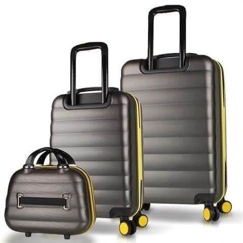 My Valice Colors Abs Makyaj Kabin ve Orta Boy Antrasit 3'lü Valiz Seti