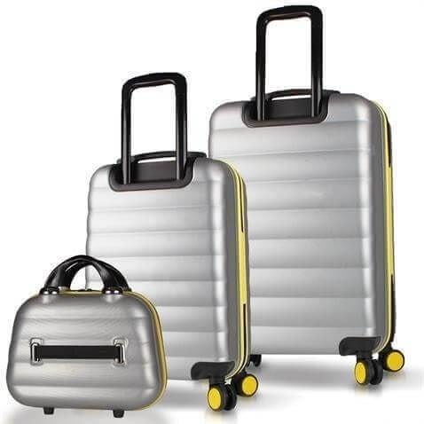 My Valice Colors Abs Makyaj Kabin ve Orta Boy Gri 3'lü Valiz Seti