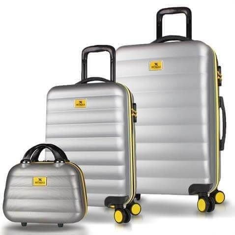 My Valice Colors Abs Makyaj Kabin ve Orta Boy Gri 3'lü Valiz Seti