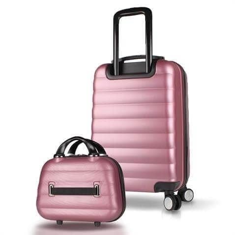 My Valice Colors Abs Makyaj ve Kabin Boy Rose Gold  2'li Valiz Seti