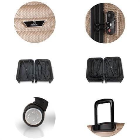 My Valice Croc Abs Kabin Orta ve Büyük Boy Gold 3'lü Valiz Seti