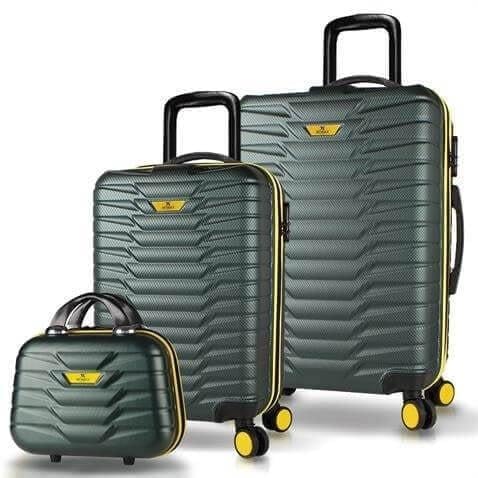 My Valice Croc Abs Makyaj Kabin ve Orta Boy Haki 3'lü Valiz Seti