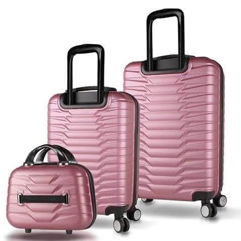 My Valice Croc Abs Makyaj Kabin ve Orta Boy Rose Gold 3'lü Valiz Seti