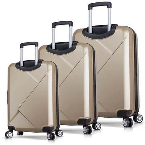 My Valice Diamond Abs Kabin Orta ve Büyük Boy Gold 3'lü Valiz Seti