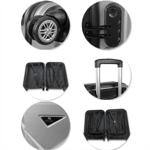 My Valice Diamond Abs Kabin Orta ve Büyük Boy Gri 3'lü Valiz Seti