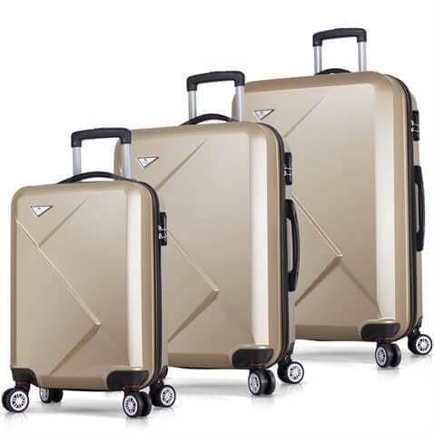 My Valice Diamond Abs Kabin Orta ve Büyük Boy Gold 3'lü Valiz Seti