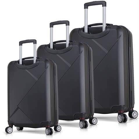 My Valice Diamond Abs Kabin Orta ve Büyük Boy Siyah 3'lü Valiz Seti