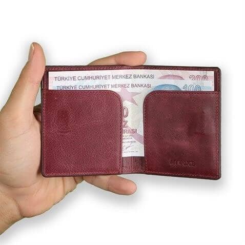 My Valice Erkek Hakiki  Deri Cüzdan ve Kartlık 1805 Bordo