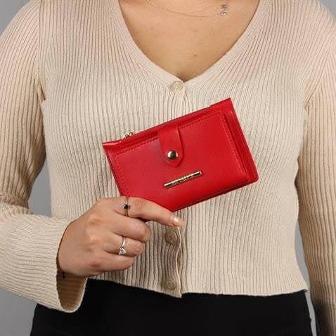 My Valice Kadın Deri Cüzdan ve Kartlık 1626 Kırmızı