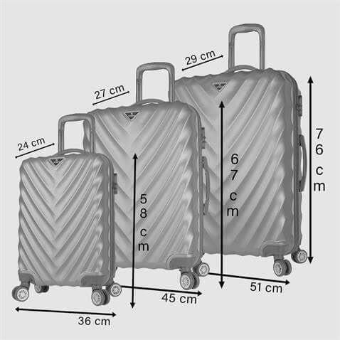 My Valice Lotus Abs Kabin Orta ve Büyük Boy Rose 3'lü Valiz Seti