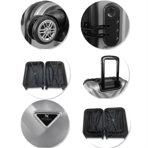 My Valice Lotus Abs Kabin Orta ve Büyük Boy Gri 3'lü Valiz Seti