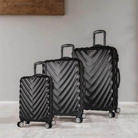 My Valice Lotus Abs Kabin Orta ve Büyük Boy Siyah 3'lü Valiz Seti