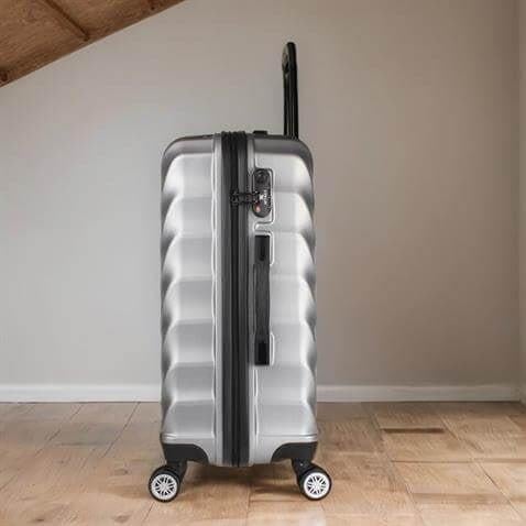 My Valice Lotus Abs Kabin Orta ve Makyaj Boy Gri 3'lü Valiz Seti