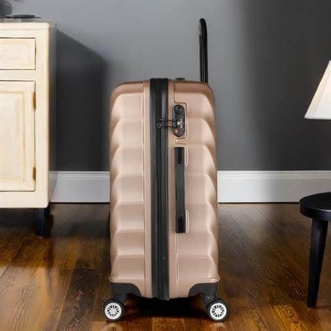 My Valice Lotus Abs Kabin Orta ve Makyaj Boy Gold 3'lü Valiz Seti