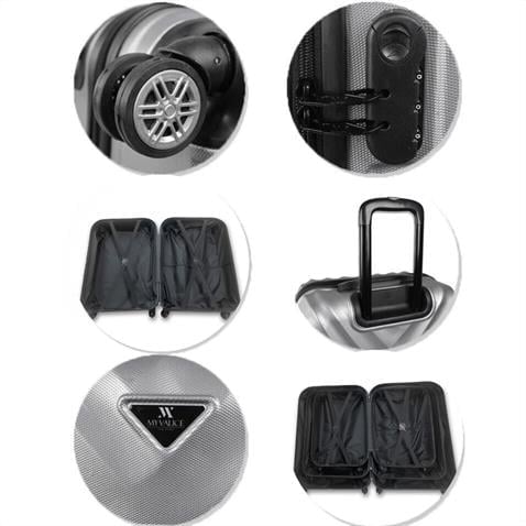 My Valice Lotus Abs Kabin Orta ve Makyaj Boy Gold 3'lü Valiz Seti