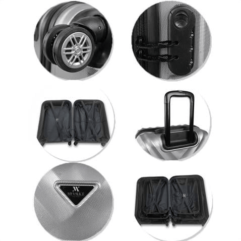 My Valice Lotus Abs Kabin Orta ve Makyaj Boy Rose 3'lü Valiz Seti