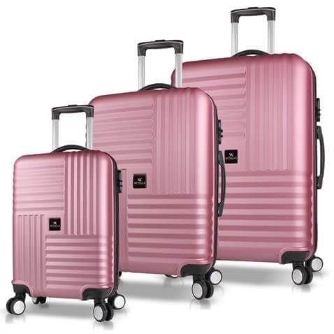 My Valice Puzzle Abs Kabin Orta ve Büyük Boy Rose Gold 3'lü Valiz Seti