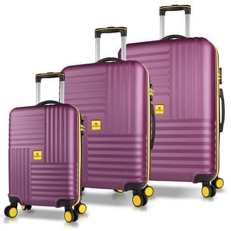 My Valice Puzzle Abs Kabin Orta ve Büyük Boy Mürdüm 3'lü Valiz Seti