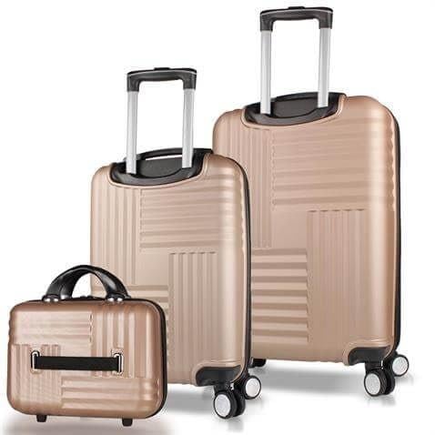 My Valice Puzzle Abs Makyaj Kabin ve Orta Boy Gold 3'lü Valiz Seti