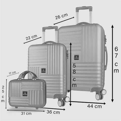 My Valice Puzzle Abs Makyaj Kabin ve Orta Boy Turkuaz 3'lü Valiz Seti