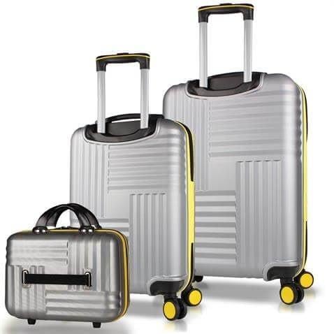 My Valice Puzzle Abs Makyaj Kabin ve Orta Boy Gri 3'lü Valiz Seti