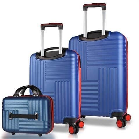 My Valice Puzzle Abs Makyaj Kabin ve Orta Boy Lacivert 3'lü Valiz Seti