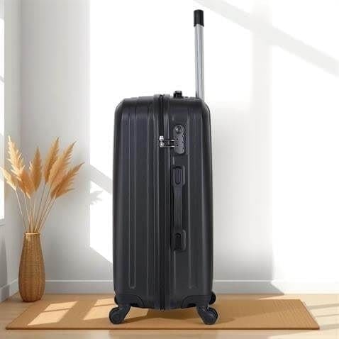 My Valice Ruby Abs Kabin Orta ve Makyaj Boy Siyah 3'lü Valiz Seti