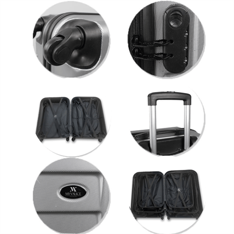 My Valice Ruby Abs Kabin Orta ve Makyaj Boy Rose Gold 3'lü Valiz Seti