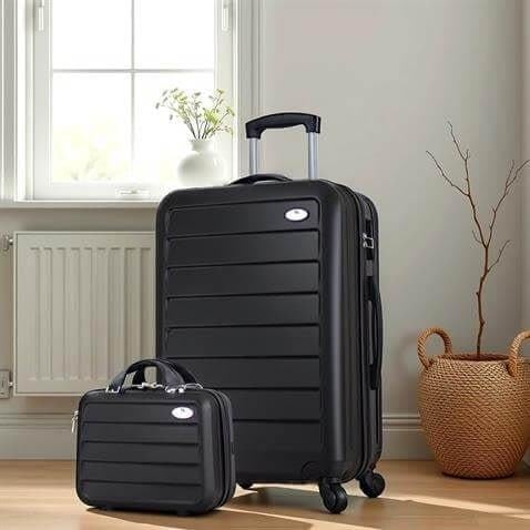 My Valice Ruby Abs Orta ve Makyaj Boy Siyah 2'li Valiz Seti