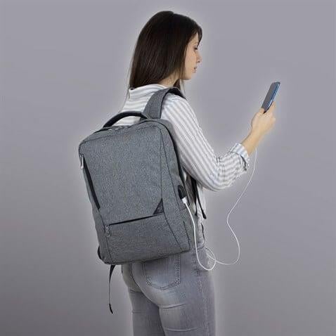 My Valice Smart Bag Active Usb Şarj Girişli Slim Notebook Sırt Çantası Gri