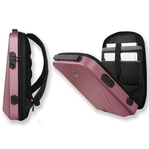 My Valice Smart Bag SHARP Usb Şarj Girişli Unisex ABS Akıllı Sırt Çantası Rose Gold